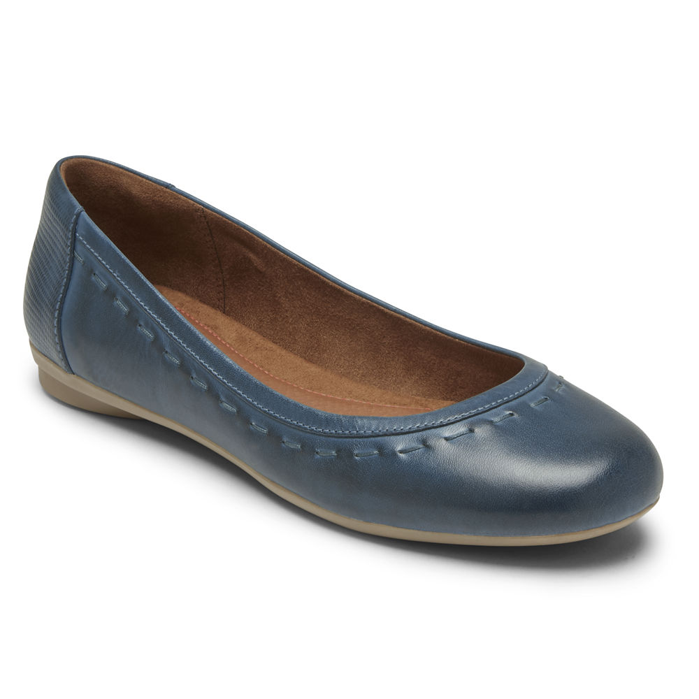 Rockport Singapore Womens Flats - Cobb Hill Maiika Ballet Navy - IR6945871